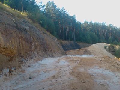 Weiße und limonitische Sandsteine