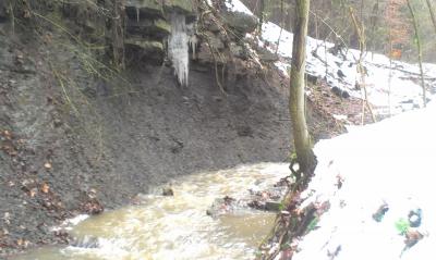 Eisaustritt am Quellhorizont  oberhalb Amaltheenton
